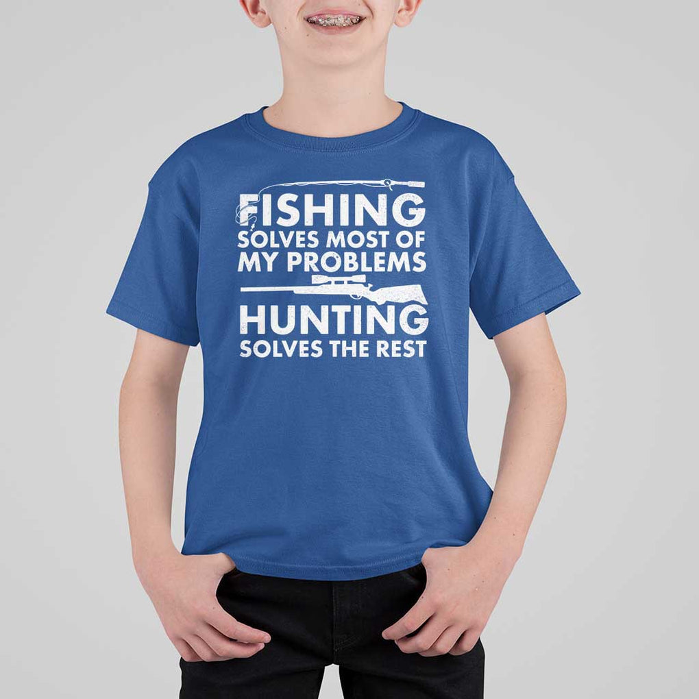 Funny Hunter T Shirt For Kid Fishing And Hunting Father's Day TS11 Royal Blue Print Your Wear