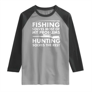 Funny Hunter Raglan Shirt Fishing And Hunting Father's Day TS11 Sport Gray Black Print Your Wear