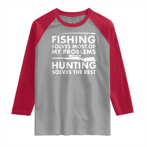Funny Hunter Raglan Shirt Fishing And Hunting Father's Day TS11 Sport Gray Red Print Your Wear