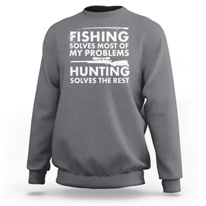 Funny Hunter Sweatshirt Fishing And Hunting Father's Day TS11 Charcoal Print Your Wear