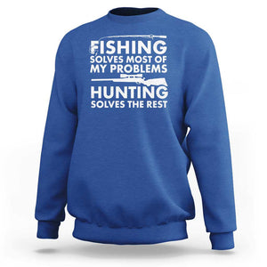 Funny Hunter Sweatshirt Fishing And Hunting Father's Day TS11 Royal Blue Print Your Wear