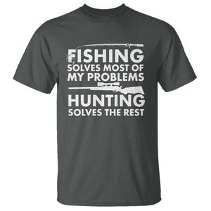 Funny Hunter T Shirt Fishing And Hunting Father's Day TS11 Dark Heather Print Your Wear