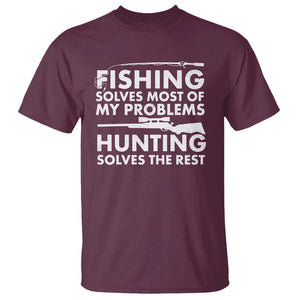 Funny Hunter T Shirt Fishing And Hunting Father's Day TS11 Maroon Print Your Wear