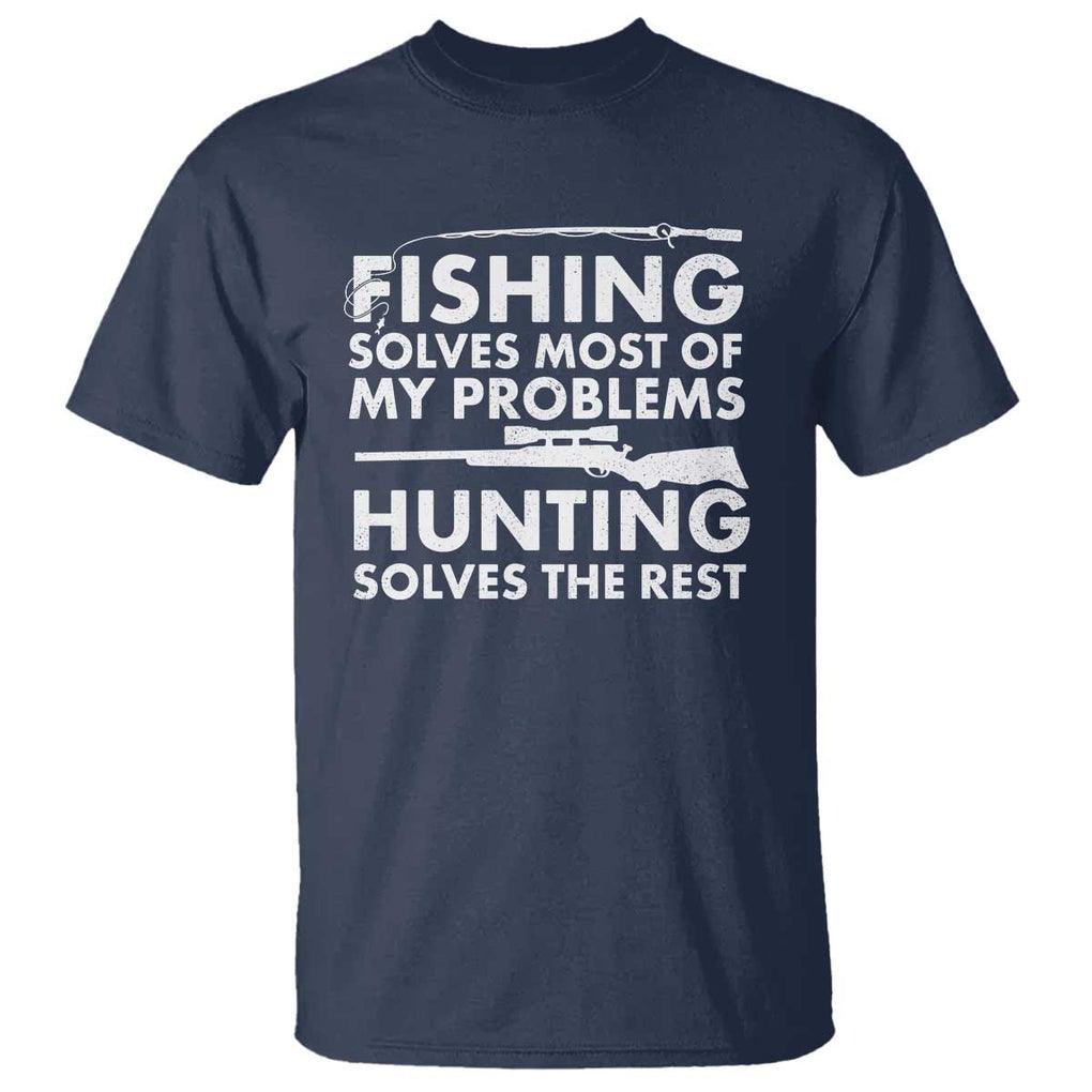 Funny Hunter T Shirt Fishing And Hunting Father's Day TS11 Navy Print Your Wear