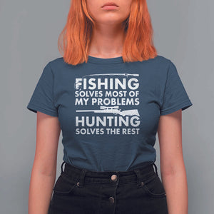 Funny Hunter T Shirt For Women Fishing And Hunting Father's Day TS11 Navy Print Your Wear
