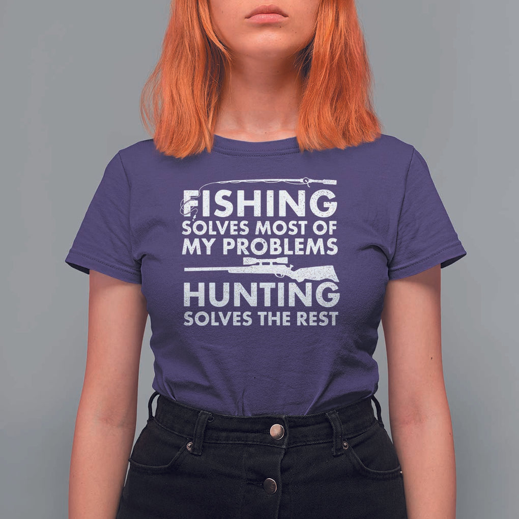 Funny Hunter T Shirt For Women Fishing And Hunting Father's Day TS11 Purple Print Your Wear