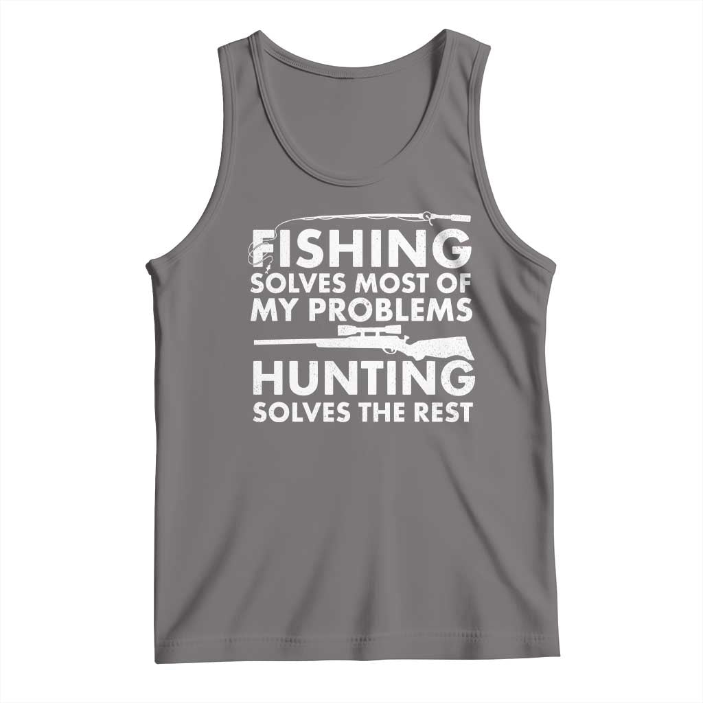 Funny Hunter Tank Top Fishing And Hunting Father's Day TS11 Deep Heather Print Your Wear