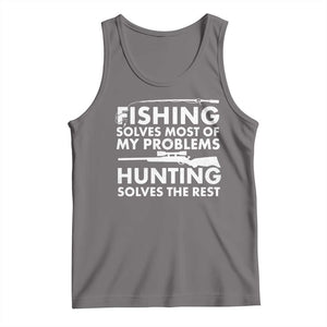 Funny Hunter Tank Top Fishing And Hunting Father's Day TS11 Deep Heather Print Your Wear