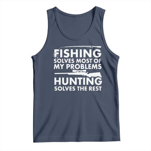Funny Hunter Tank Top Fishing And Hunting Father's Day TS11 Navy Print Your Wear