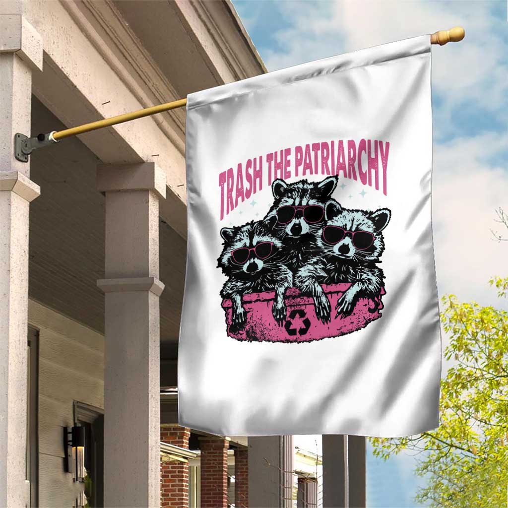 Funny Trash The Patriarchy Garden Flag Feral Feminist Racoon TS11 Print Your Wear