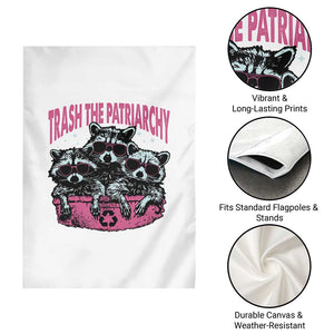 Funny Trash The Patriarchy Garden Flag Feral Feminist Racoon TS11 Print Your Wear
