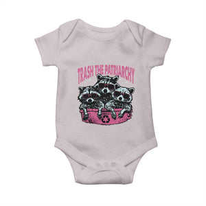 Funny Trash The Patriarchy Baby Onesie Feral Feminist Racoon TS11 Ice Gray Print Your Wear