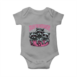 Funny Trash The Patriarchy Baby Onesie Feral Feminist Racoon TS11 Sport Gray Print Your Wear