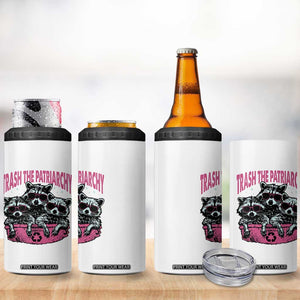 Funny Trash The Patriarchy 4 in 1 Can Cooler Tumbler Feral Feminist Racoon TS11 Print Your Wear