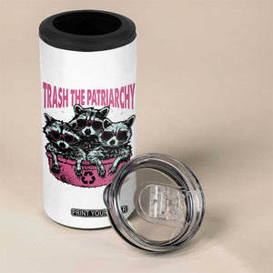 Funny Trash The Patriarchy 4 in 1 Can Cooler Tumbler Feral Feminist Racoon TS11 Print Your Wear