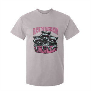 Funny Trash The Patriarchy T Shirt For Kid Feral Feminist Racoon TS11 Ice Gray Print Your Wear