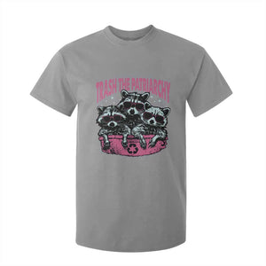 Funny Trash The Patriarchy T Shirt For Kid Feral Feminist Racoon TS11 Sport Gray Print Your Wear