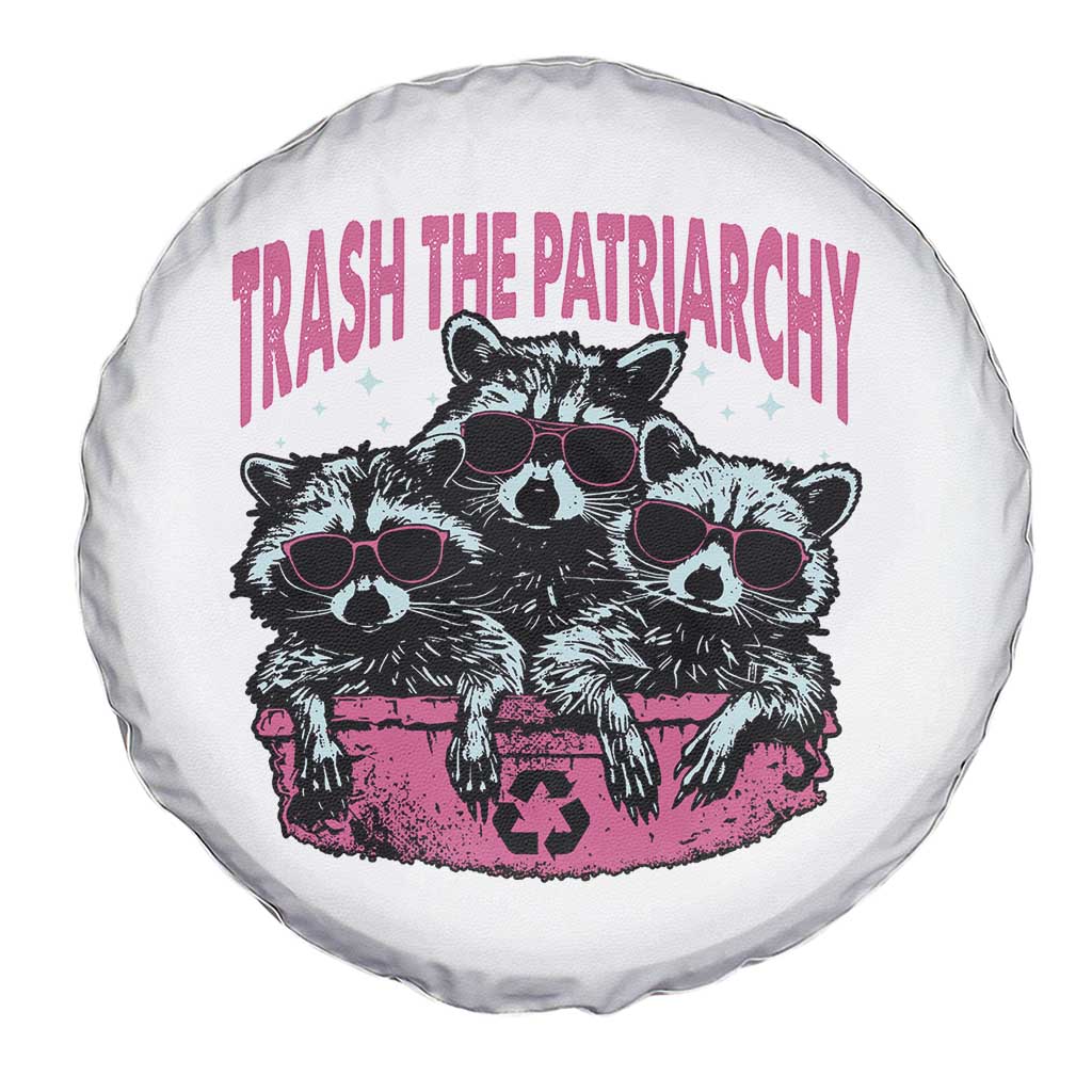 Funny Trash The Patriarchy Spare Tire Cover Feral Feminist Racoon TS11 Print Your Wear