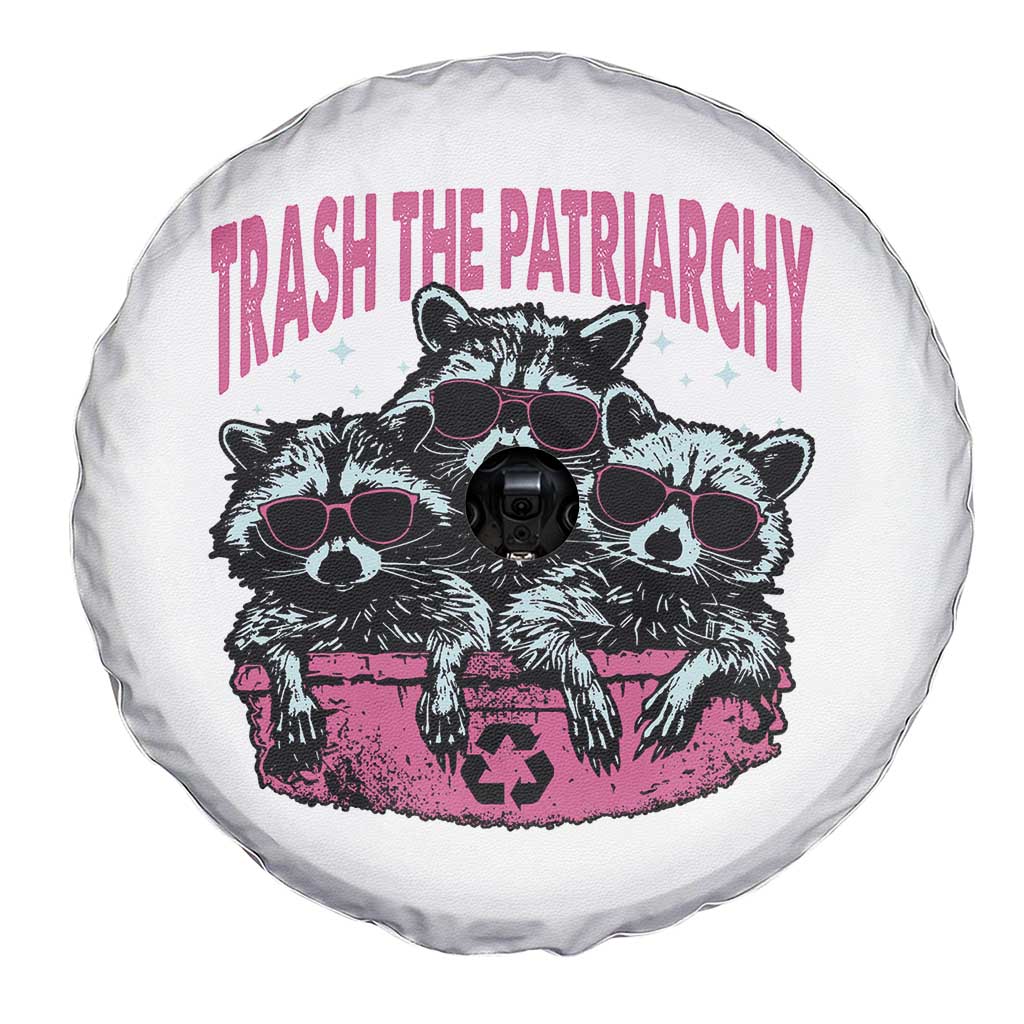 Funny Trash The Patriarchy Spare Tire Cover Feral Feminist Racoon TS11 Print Your Wear