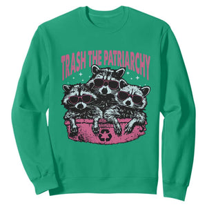 Funny Trash The Patriarchy Sweatshirt Feral Feminist Racoon TS11 Irish Green Print Your Wear