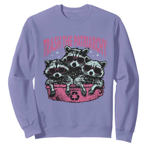Funny Trash The Patriarchy Sweatshirt Feral Feminist Racoon TS11 Violet Print Your Wear