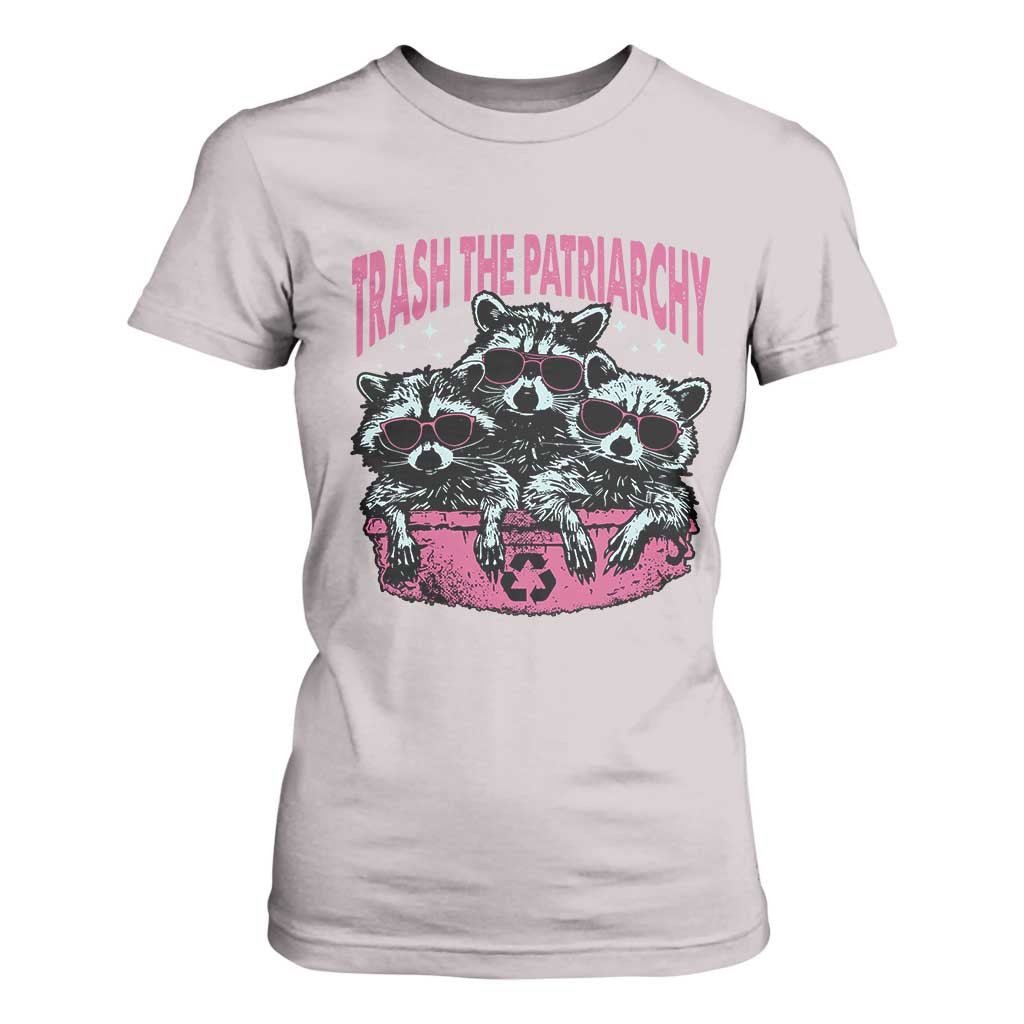 Funny Trash The Patriarchy T Shirt For Women Feral Feminist Racoon TS11 Ice Gray Print Your Wear