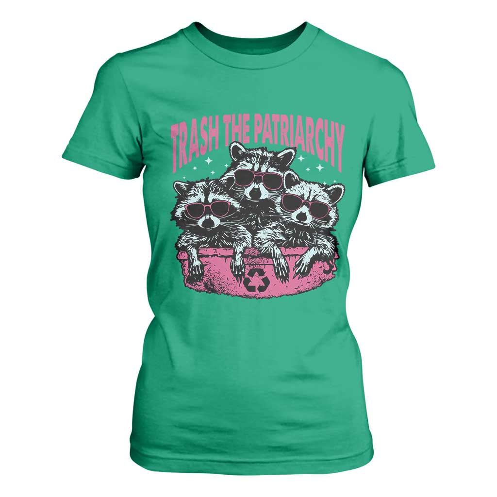 Funny Trash The Patriarchy T Shirt For Women Feral Feminist Racoon TS11 Irish Green Print Your Wear