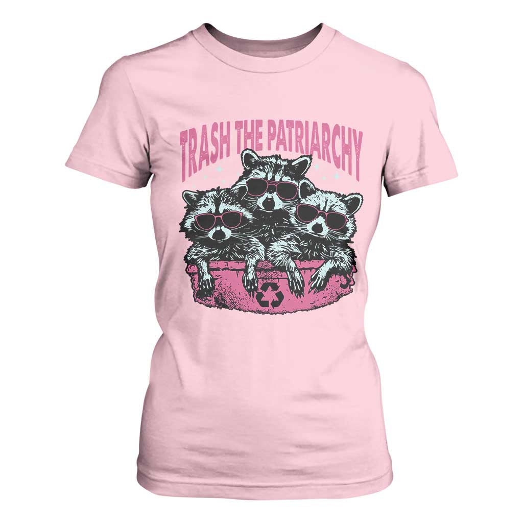 Funny Trash The Patriarchy T Shirt For Women Feral Feminist Racoon TS11 Light Pink Print Your Wear