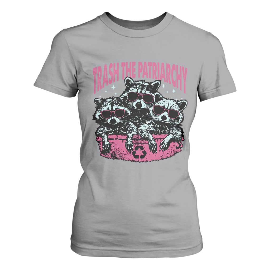 Funny Trash The Patriarchy T Shirt For Women Feral Feminist Racoon TS11 Sport Gray Print Your Wear