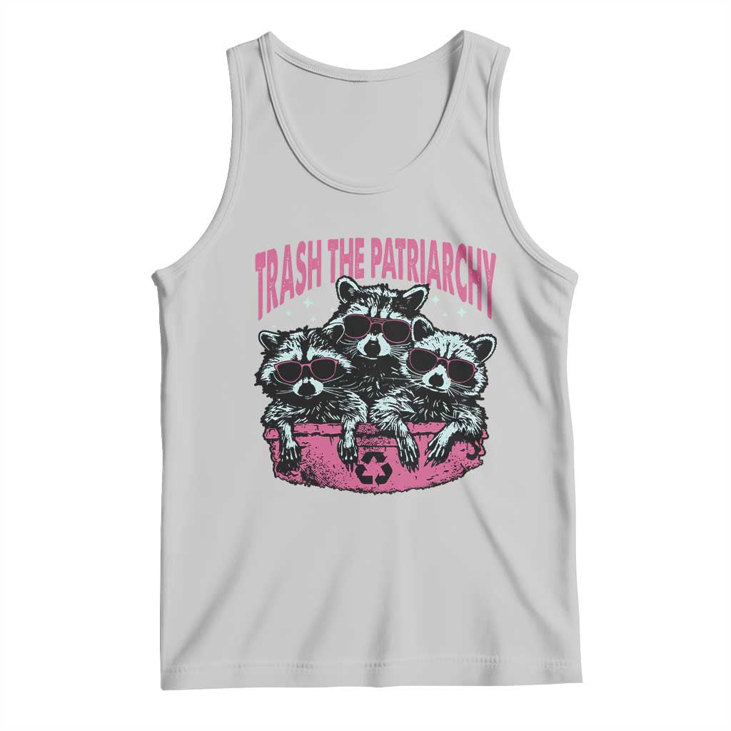 Funny Trash The Patriarchy Tank Top Feral Feminist Racoon TS11 Ash Print Your Wear