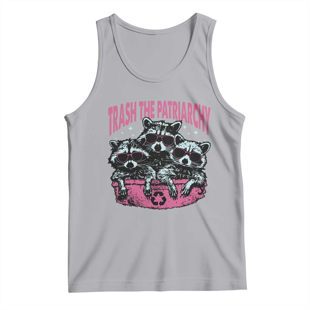 Funny Trash The Patriarchy Tank Top Feral Feminist Racoon TS11 Athletic Heather Print Your Wear