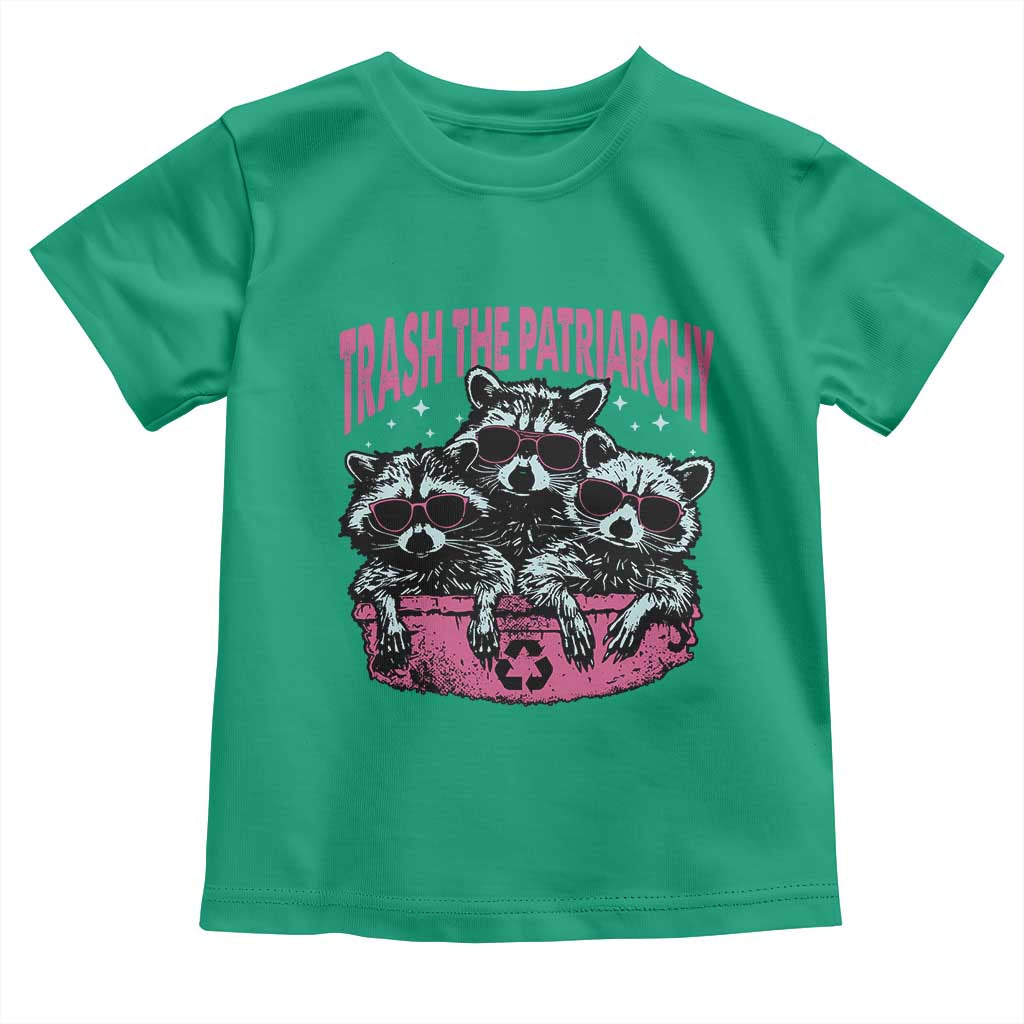 Funny Trash The Patriarchy Toddler T Shirt Feral Feminist Racoon TS11 Irish Green Print Your Wear