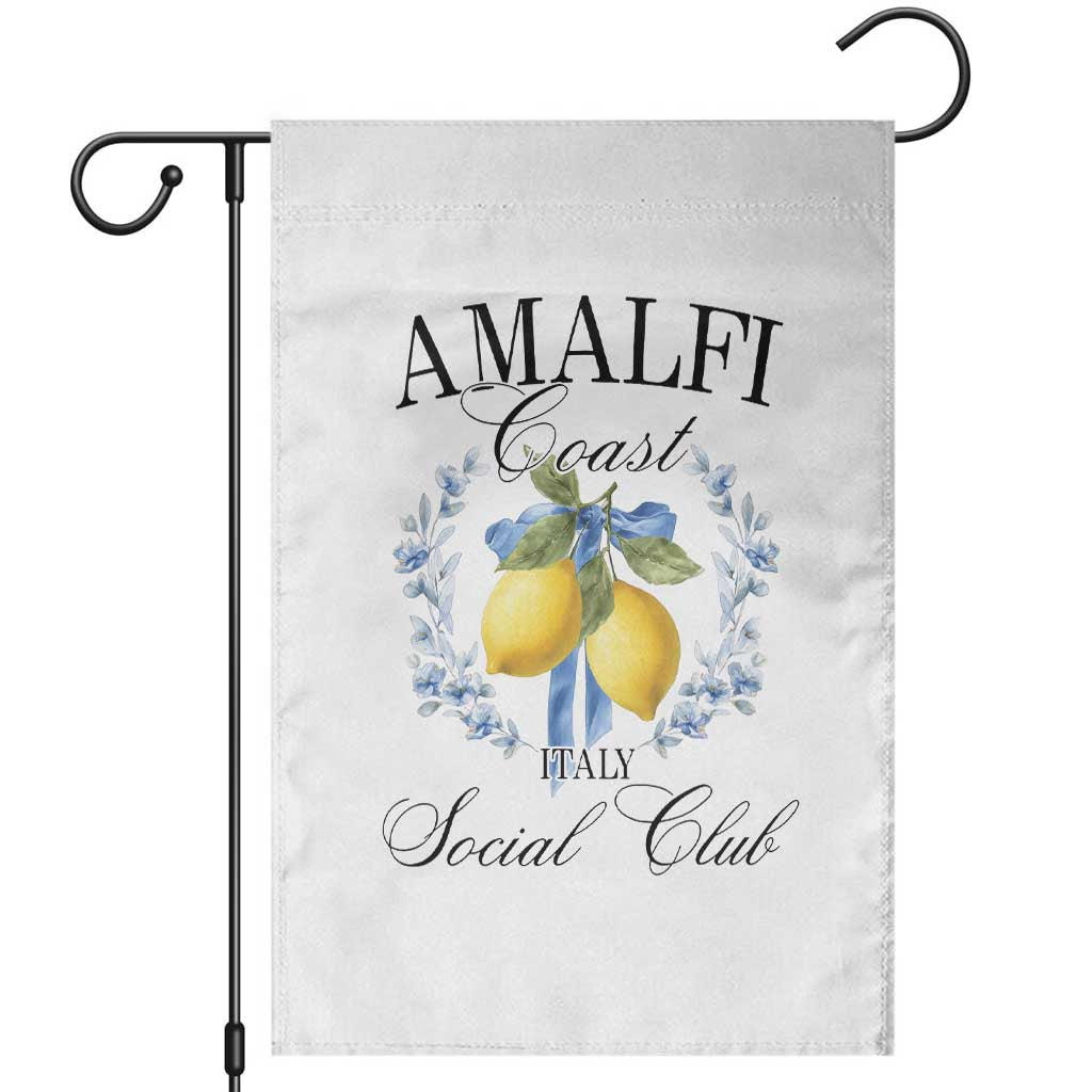 Amalfi Italy Coast Social Club Garden Flag Coquette Bow Lemon Travel TS11 White Print Your Wear
