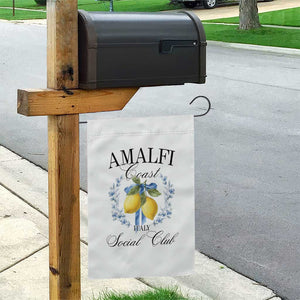 Amalfi Italy Coast Social Club Garden Flag Coquette Bow Lemon Travel TS11 Print Your Wear