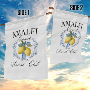 Amalfi Italy Coast Social Club Garden Flag Coquette Bow Lemon Travel TS11 Print Your Wear