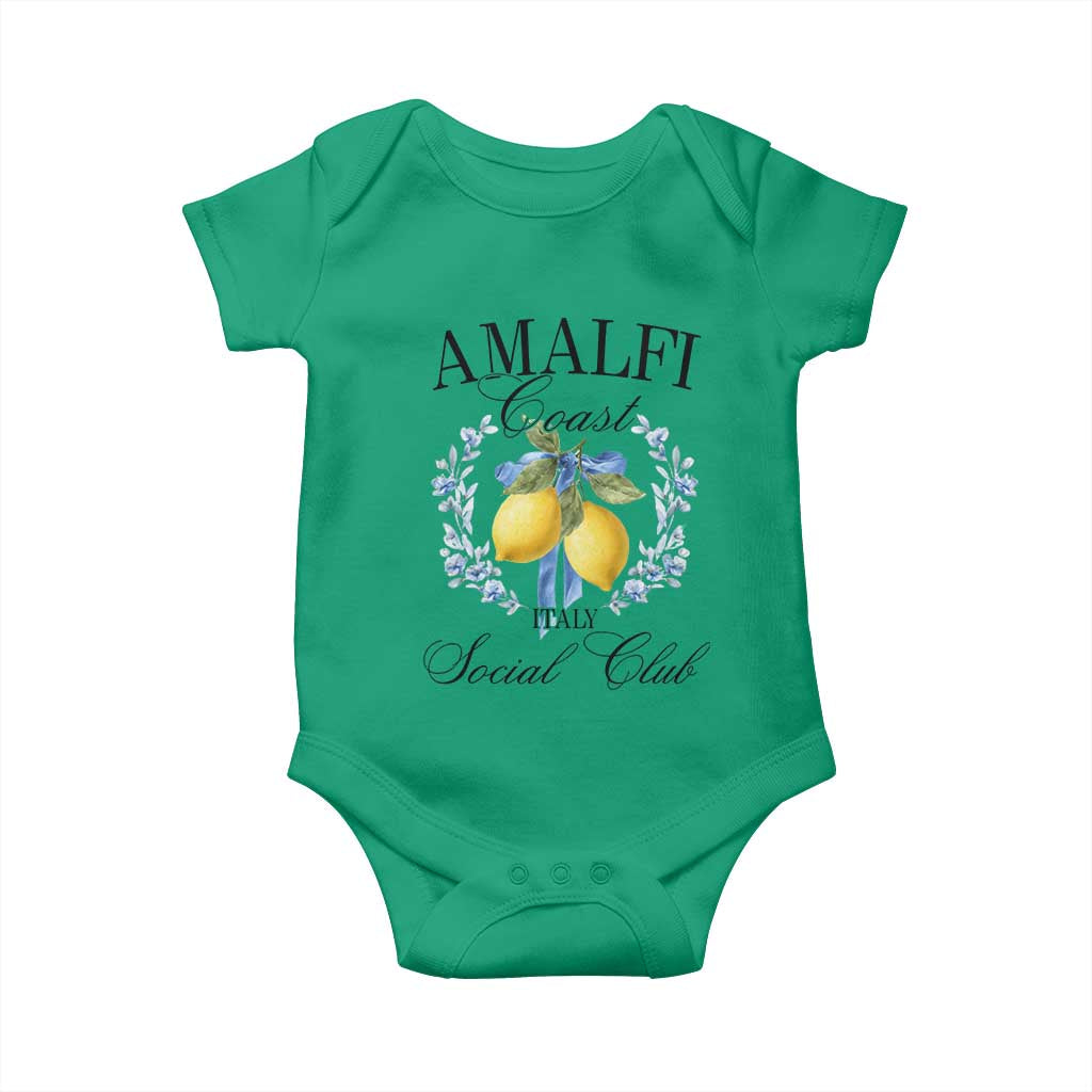 Amalfi Italy Coast Social Club Baby Onesie Coquette Bow Lemon Travel TS11 Irish Green Print Your Wear