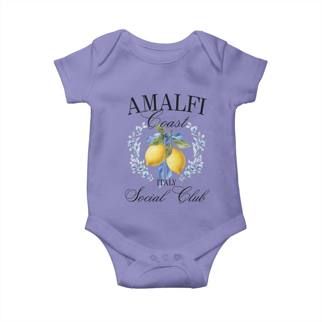 Amalfi Italy Coast Social Club Baby Onesie Coquette Bow Lemon Travel TS11 Violet Print Your Wear