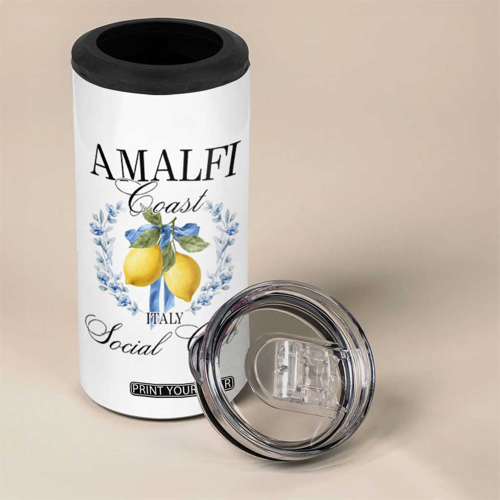 Amalfi Italy Coast Social Club 4 in 1 Can Cooler Tumbler Coquette Bow Lemon Travel TS11 Print Your Wear