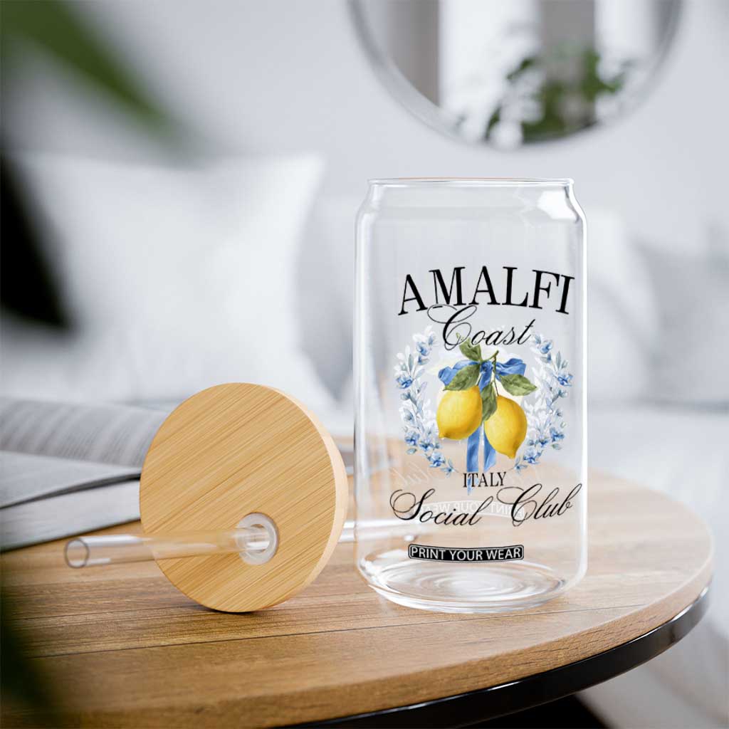 Amalfi Italy Coast Social Club Glass Can Coquette Bow Lemon Travel TS11 Print Your Wear