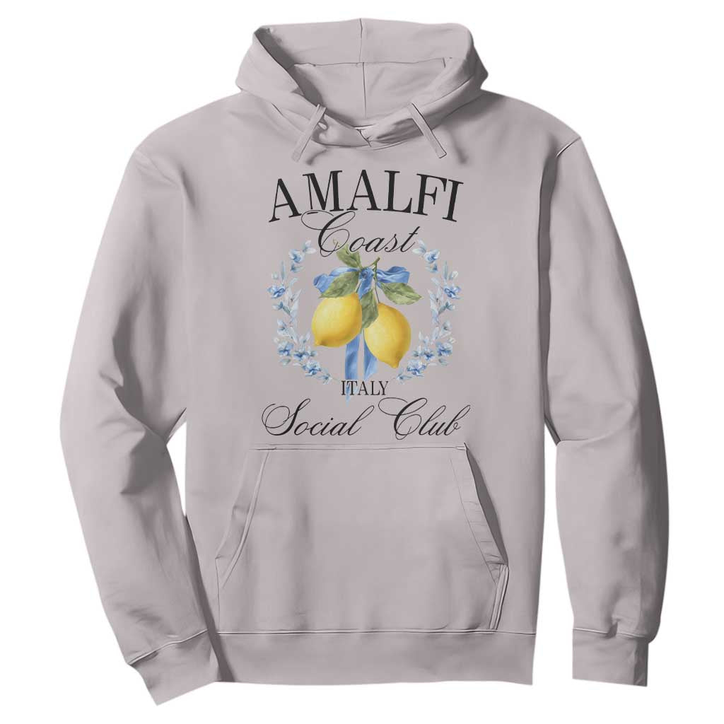 Amalfi Italy Coast Social Club Hoodie Coquette Bow Lemon Travel TS11 Ice Gray Print Your Wear