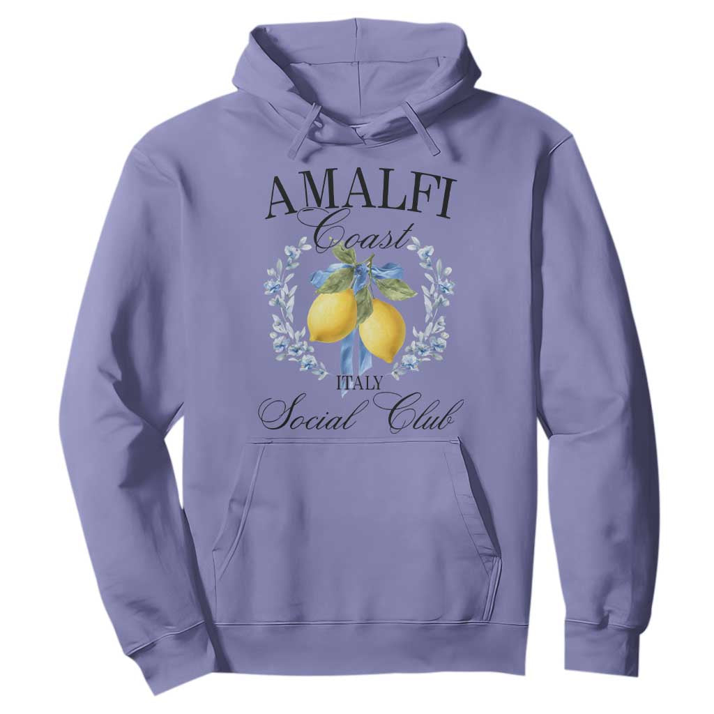 Amalfi Italy Coast Social Club Hoodie Coquette Bow Lemon Travel TS11 Violet Print Your Wear