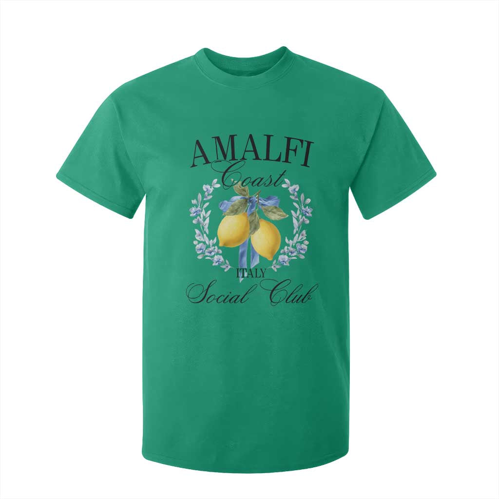 Amalfi Italy Coast Social Club T Shirt For Kid Coquette Bow Lemon Travel TS11 Irish Green Print Your Wear