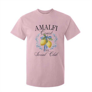 Amalfi Italy Coast Social Club T Shirt For Kid Coquette Bow Lemon Travel TS11 Light Pink Print Your Wear
