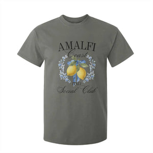 Amalfi Italy Coast Social Club T Shirt For Kid Coquette Bow Lemon Travel TS11 Military Green Print Your Wear