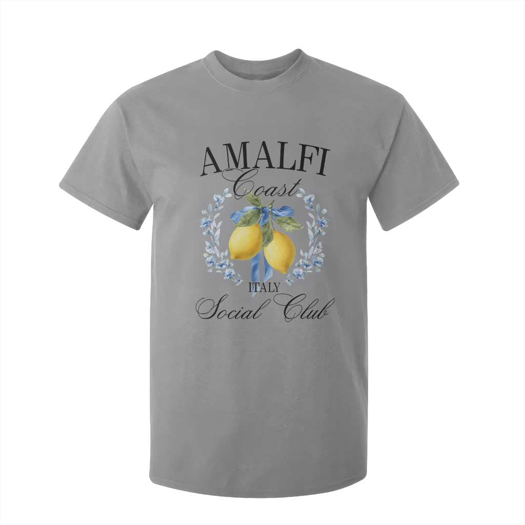 Amalfi Italy Coast Social Club T Shirt For Kid Coquette Bow Lemon Travel TS11 Sport Gray Print Your Wear