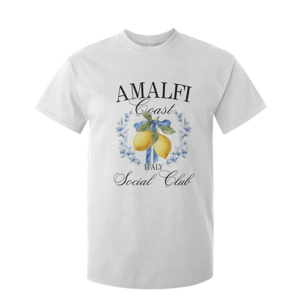 Amalfi Italy Coast Social Club T Shirt For Kid Coquette Bow Lemon Travel TS11 White Print Your Wear