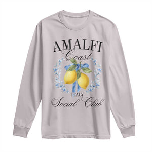 Amalfi Italy Coast Social Club Long Sleeve Shirt Coquette Bow Lemon Travel TS11 Ice Gray Print Your Wear