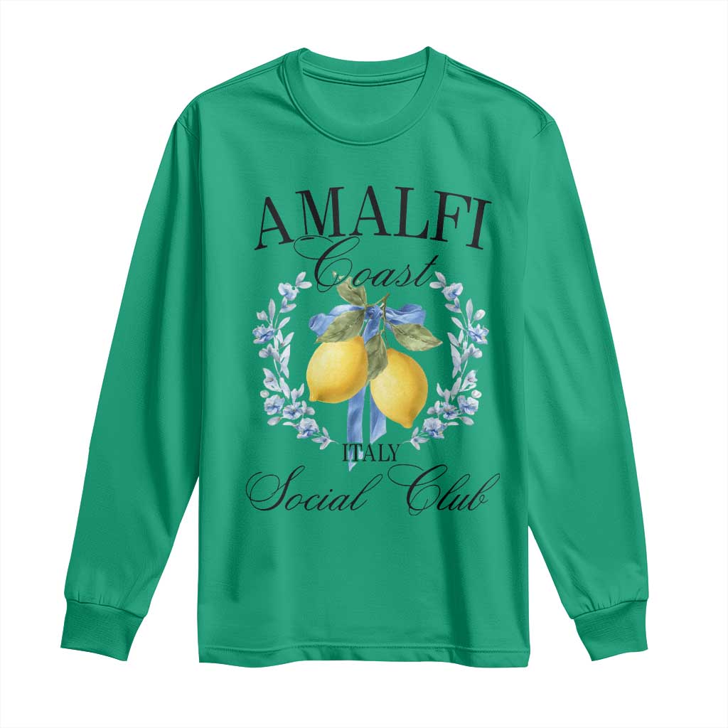 Amalfi Italy Coast Social Club Long Sleeve Shirt Coquette Bow Lemon Travel TS11 Irish Green Print Your Wear