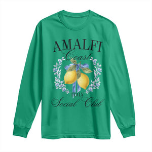 Amalfi Italy Coast Social Club Long Sleeve Shirt Coquette Bow Lemon Travel TS11 Irish Green Print Your Wear