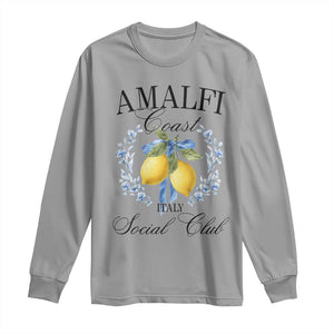 Amalfi Italy Coast Social Club Long Sleeve Shirt Coquette Bow Lemon Travel TS11 Sport Gray Print Your Wear